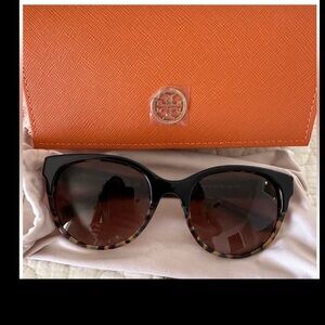 TORY BURCH TY7095  Black and dark brown Tortoise 
54mm Women's Sunglasses